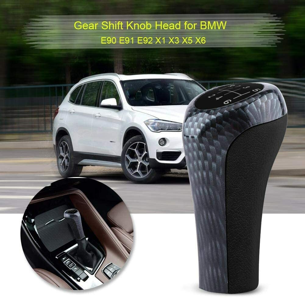 for BMW 1 3 5 6 Series E84 E83 E53 Carbon Fiber 6 Speed Manual Gear Shift Knob Q