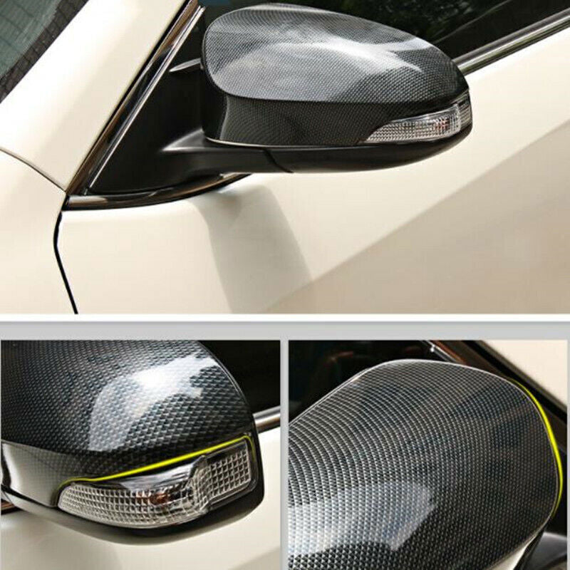 2Pcs Carbon ABS Exterior Side Rear View Cover Trim For Toyot@a for Camry 2013-2017 n