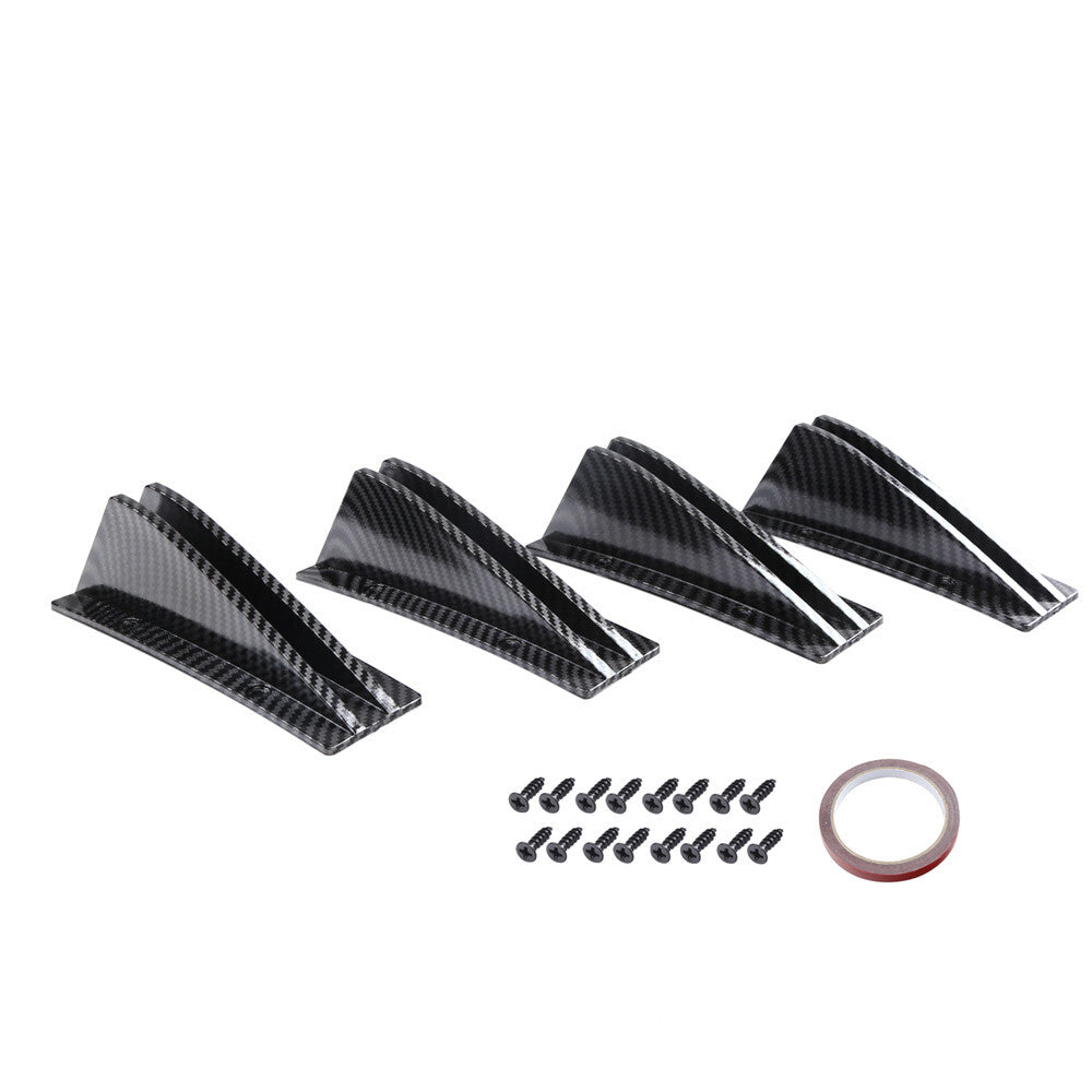 Carbon Fiber Look Shark Fin Wing Body Rear Bumper Lip Diffuser Splitter Spoiler