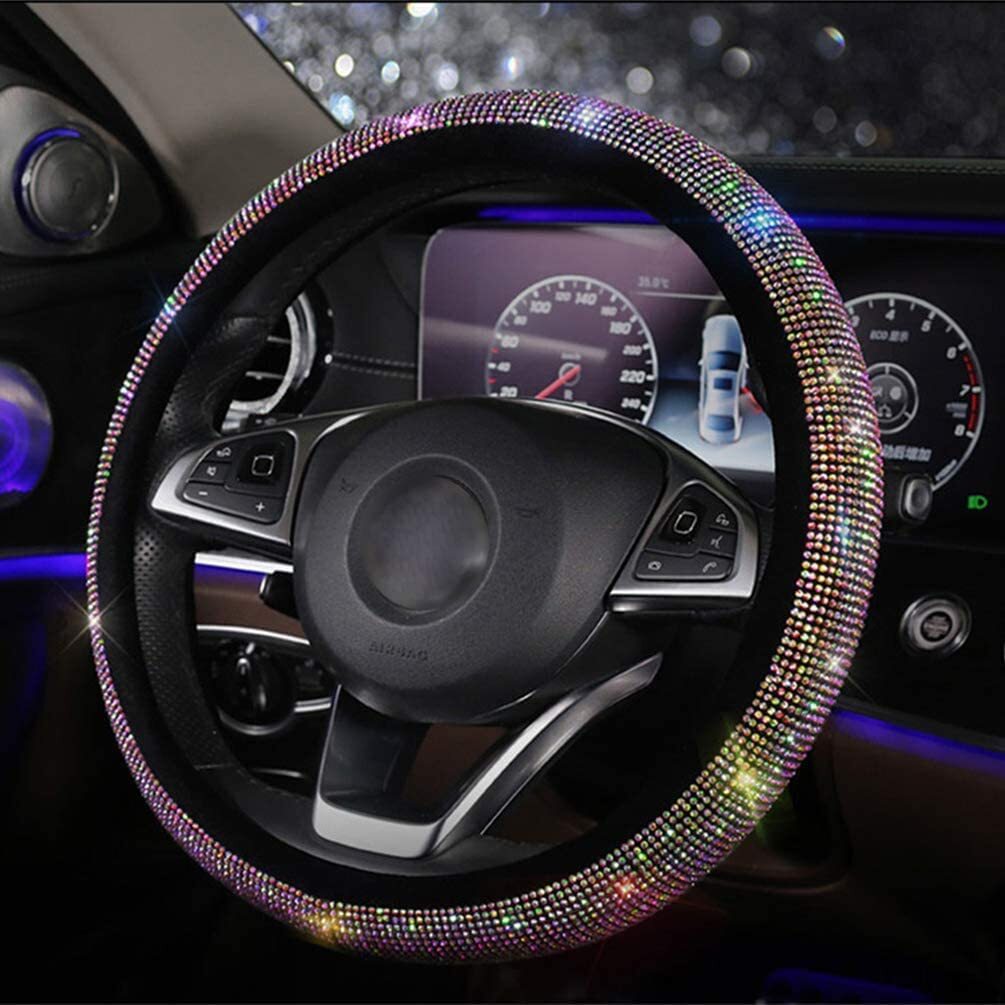 38cm 15 inch Diamond Car steering wheel cover W/Armrest box pad 38cm 15 inch Q