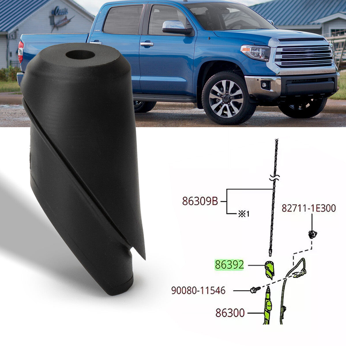 86392 - 0C030 Antenna base cover with cable ring frame for Toyota Tenderloin 2014 - 2020 Q
