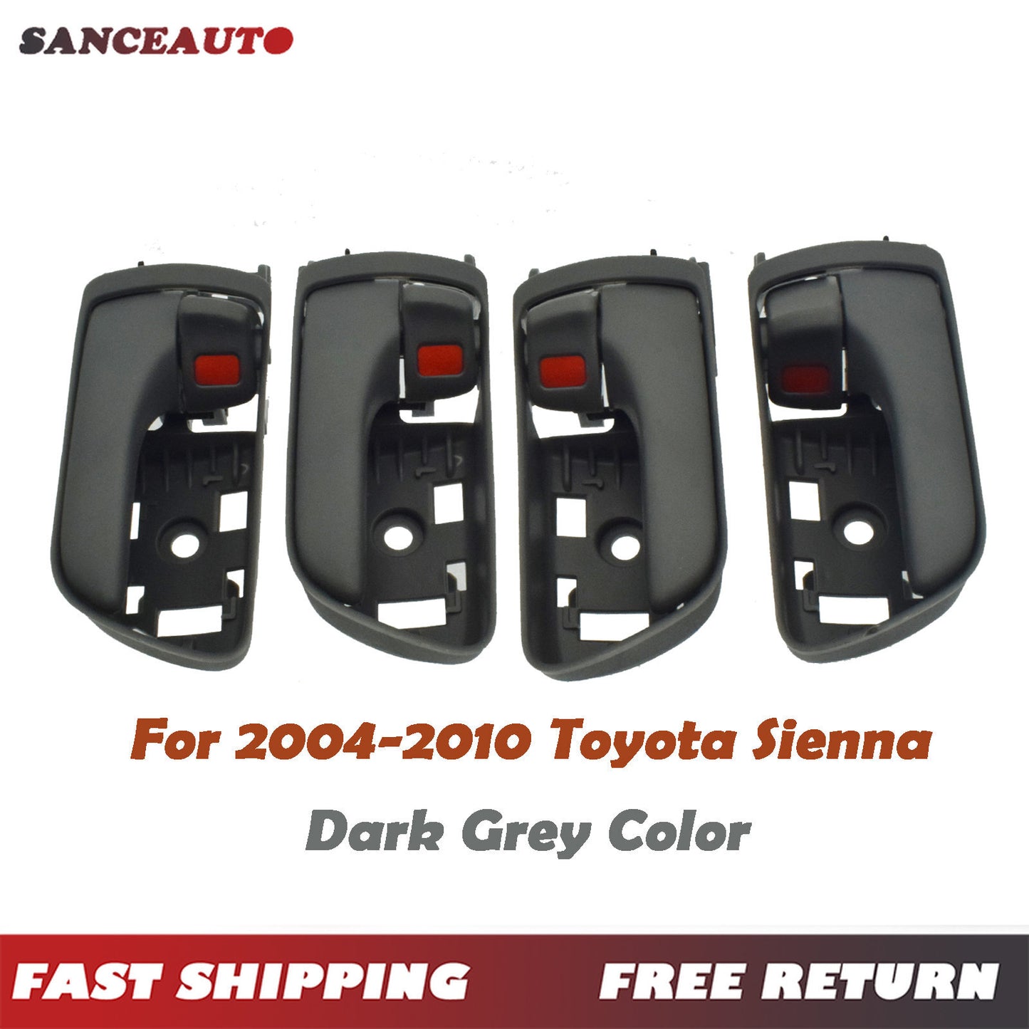 4-piece set of grey interior door handles for 2004-10 for Sienna front left side n