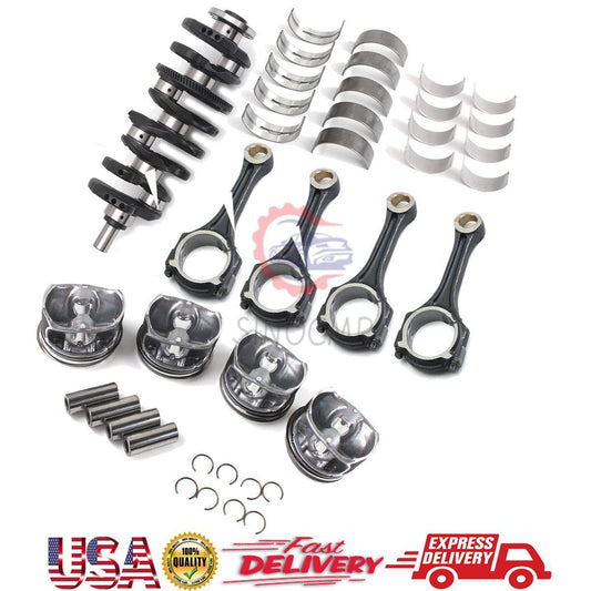 Engine Crankshaft w/ Pistons Rings Bearings Set Connecting Rod for Mercedes-Benz