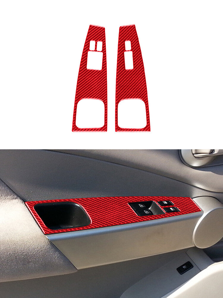 2Pcs Carbon Fiber Cheat Heated Button Sticker Trim Cover for Honda for Civic Coupe v