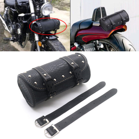 New Black for Mini Retro Crocodile PU leather Tool Bag Handlebar Sissy Bar Roll Bag Q