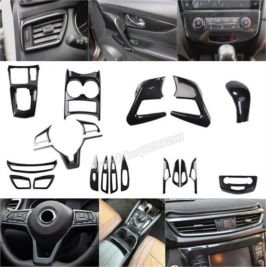 For 2017-21 for Nissan Rogue Sport Carbon Fiber ABS Interior Accessories Kit Covers