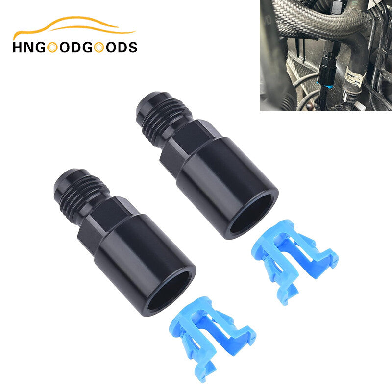 2-pack 6AN male flash head to 5/16 inch SAE quick disconnect female push-type EFI fuel accessory