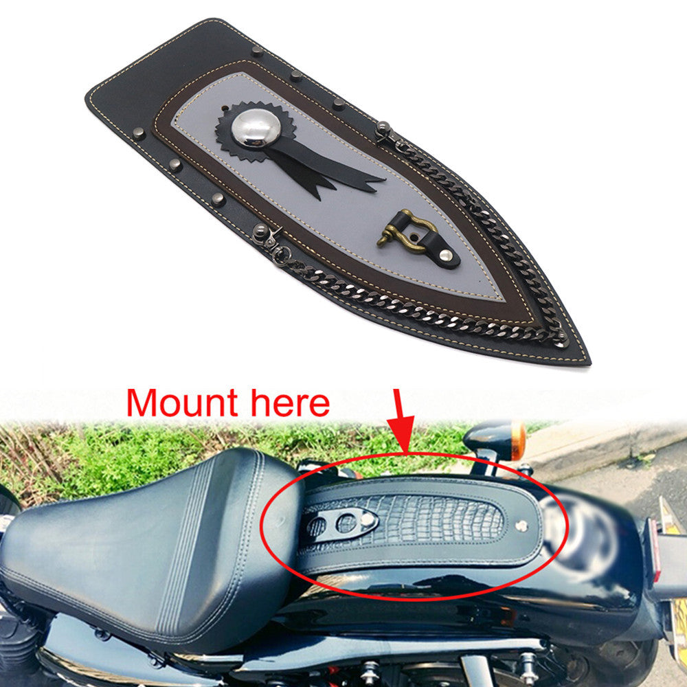 New PU Leather Rear Plain Fender Bib Cover for Harley Sportster XL883 Solo for Seat Q