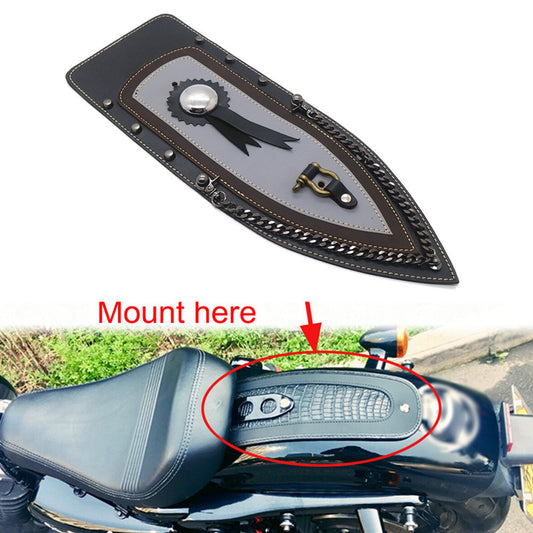 New PU Leather Rear Plain Fender Bib Cover for Harley Sportster XL883 Solo for Seat Q