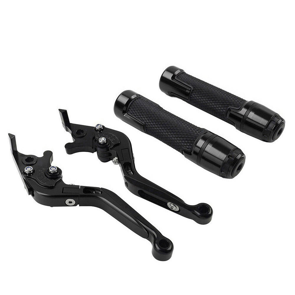 FIT for Suzuki GSXR600/750 Folding Extendable Brake Clutch Levers Handlebar Grip Set
