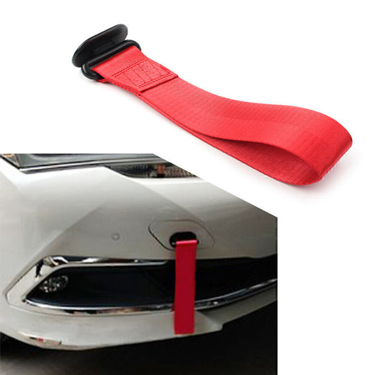 Red Universal Racing Car FrontRear Tow Towing Strap Belt Hook Rope Rally Hook