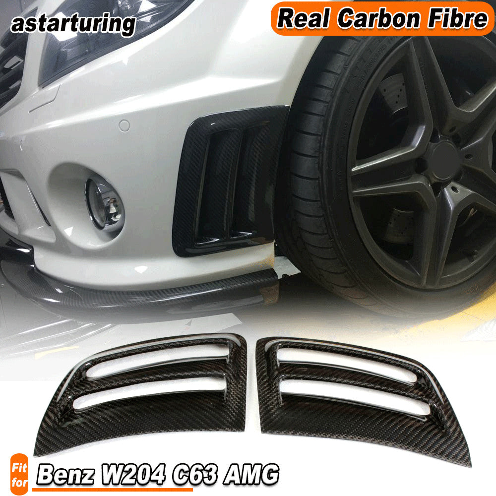 for Mercedes-Benz W204 C63 REAL Carbon Front Bumper Side Vent Fender Cover