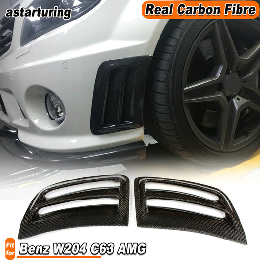 for Mercedes-Benz W204 C63 REAL Carbon Front Bumper Side Vent Fender Cover