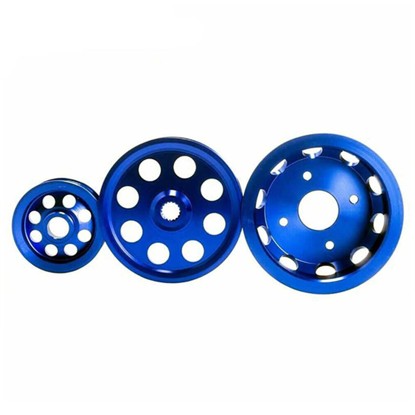 Aluminum 3PCS Crank Pulley KIT FITs Silvia 180SX 200SX SR20DET 1989-1998 Blue