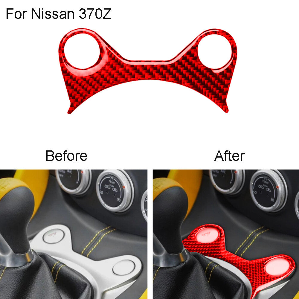 Red Carbon Fiber Upper Gear Shift Panel Cover Trim For 2009-2020 for Nissan 370Z