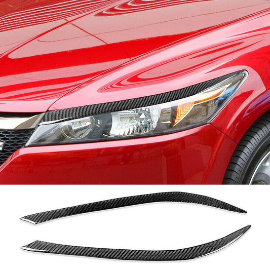 Carbon Fiber Front Headlight Eyelids Eyebrow Trim Fit for Honda Stream 2006-2008