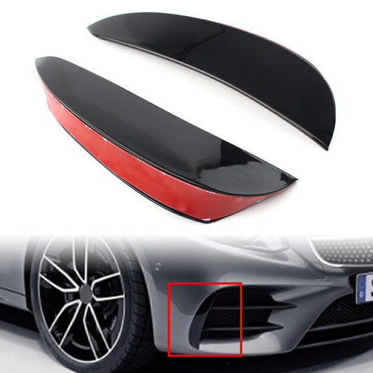 Glossy Black Front Bumper Canards Vent Flaps fit for Mercedes-Benz E W213 Sport