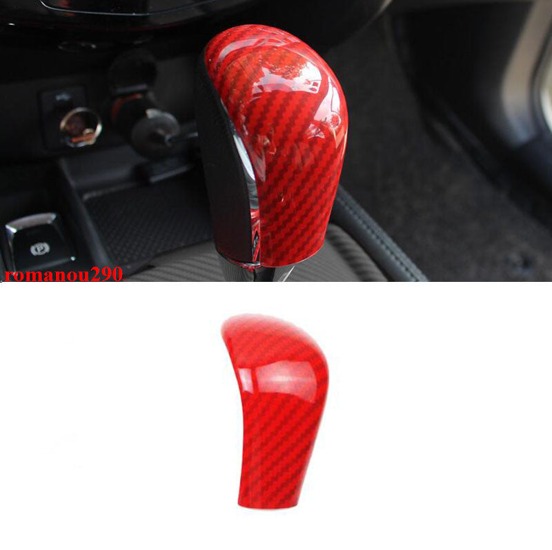 for Nissan Rogue 2014-2020 ABS Red Carbon Fiber Color Gear Shift Knob Cover Trim