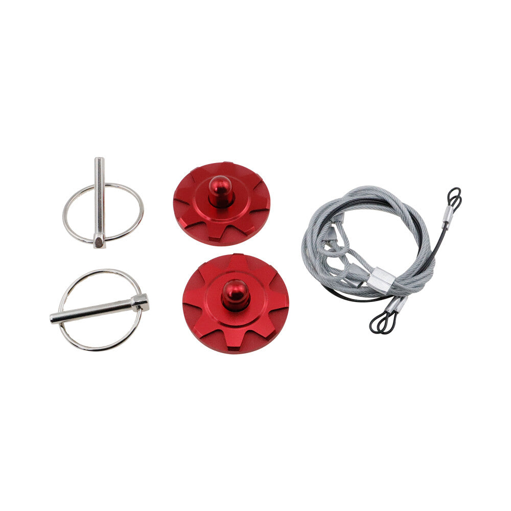 Range hood pin plate kit, aluminum car racing cover pin lock appearance kit, universal