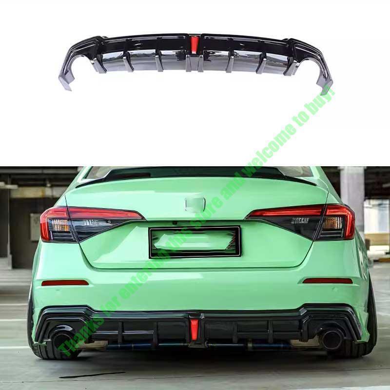 for Honda for Civic Sedan 11TH 2022-2024 Glossy Black Bumper Lip Rear Diffuser Trim