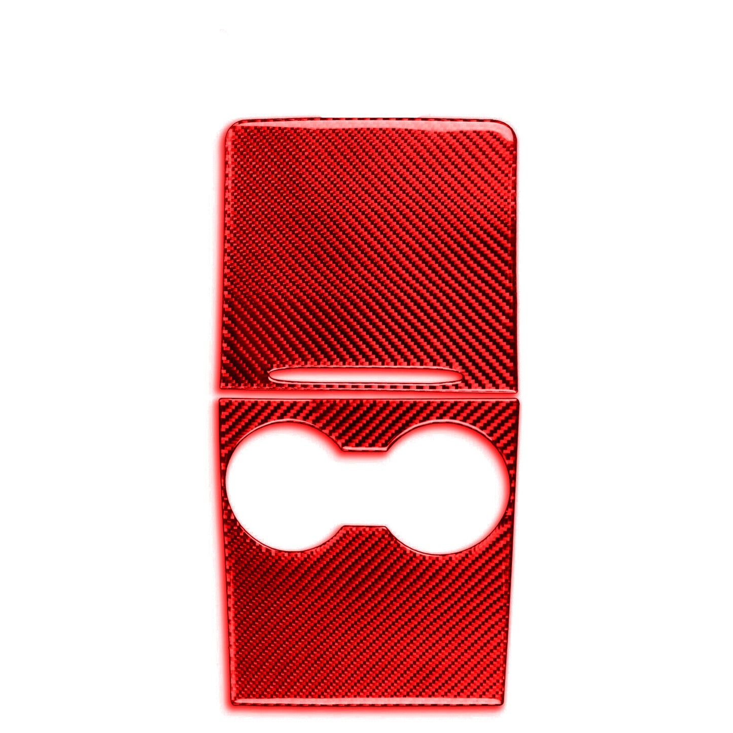 Red Carbon Fiber Center Console Cupholder Cover Trim for Tesla for Model Y 3 Type B