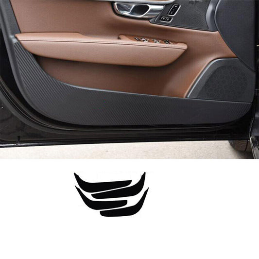 for Volvo S90 2017-2023 Carbon Fiber Leather Car Door Anti-Kick Panel Guard trim