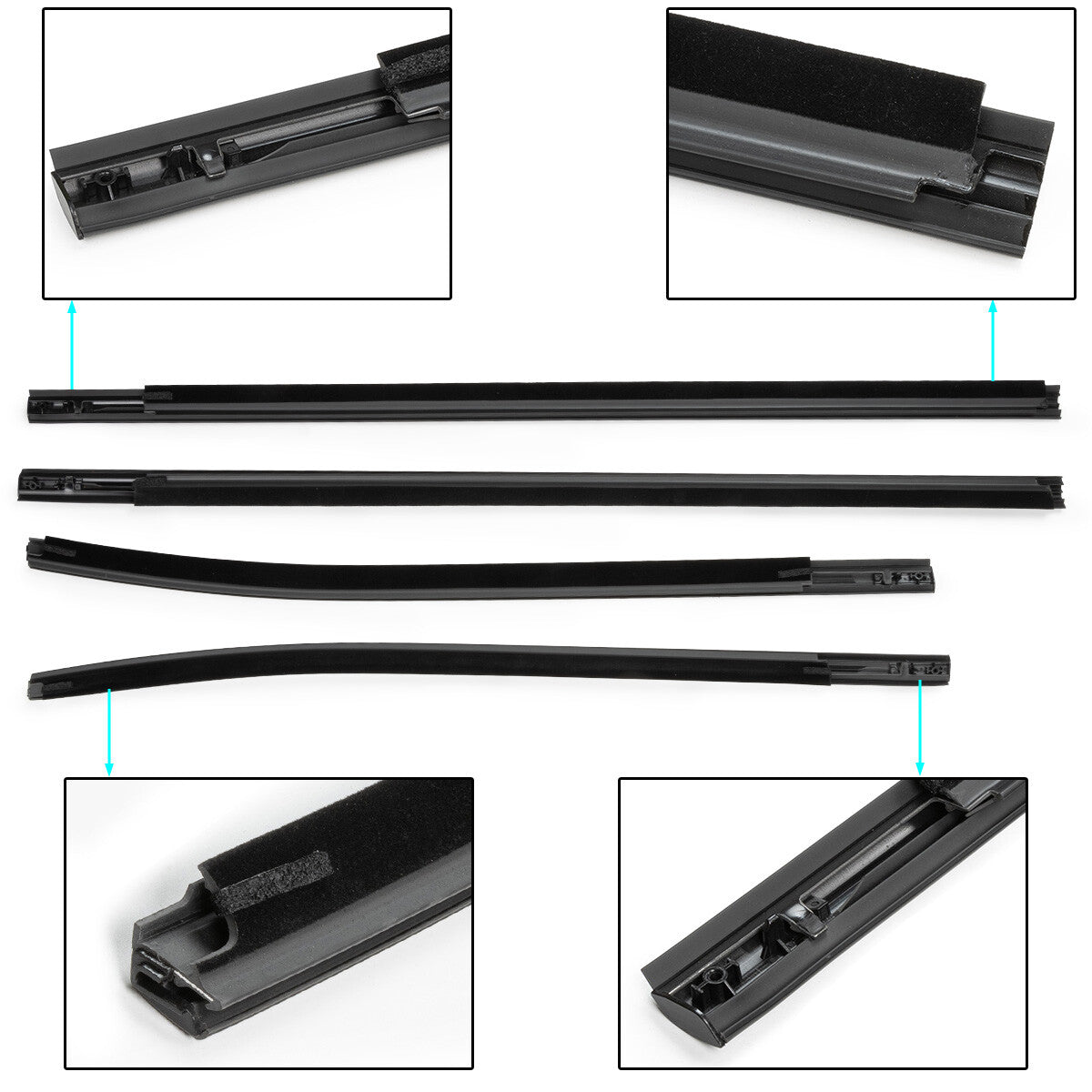 AB3926201A39AE  for ford  RANGER 12-21 Door Belt Line Weatherstrip Rubber Seal Set