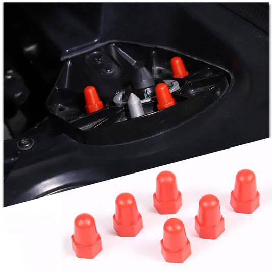Red rear strut shock absorber tower top screw protective cover for Corvette C8 2020-2024