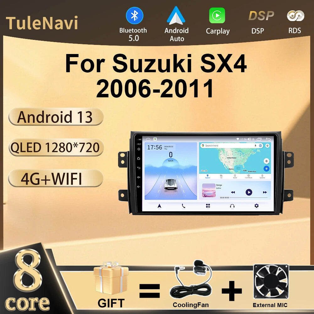 for SUZUKI SX4 2006-2011 CarPlay Car Radio Multimedia Stereo GPS Player Screen