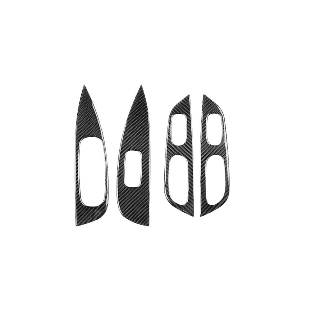 Red Carbon Fiber Headlight Eyebrows Panel Trim Cover For Rogue 2014-2016 v