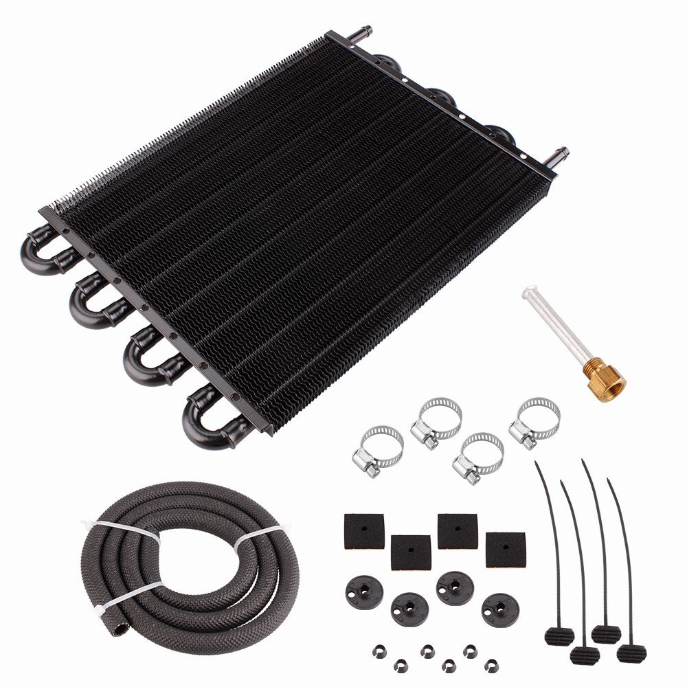 8 Rows Aluminum Remote Transmission Oil Cooler/Auto-Manual Radiator Converter Q