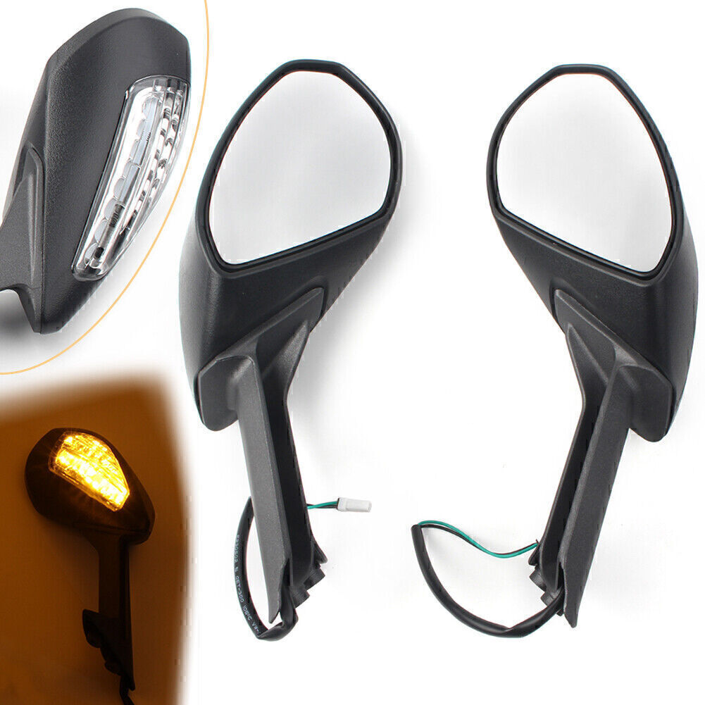 Pair Rear View Mirrors +Turn Signal Light for Ducati 1299 Panigale S 959 2015-16