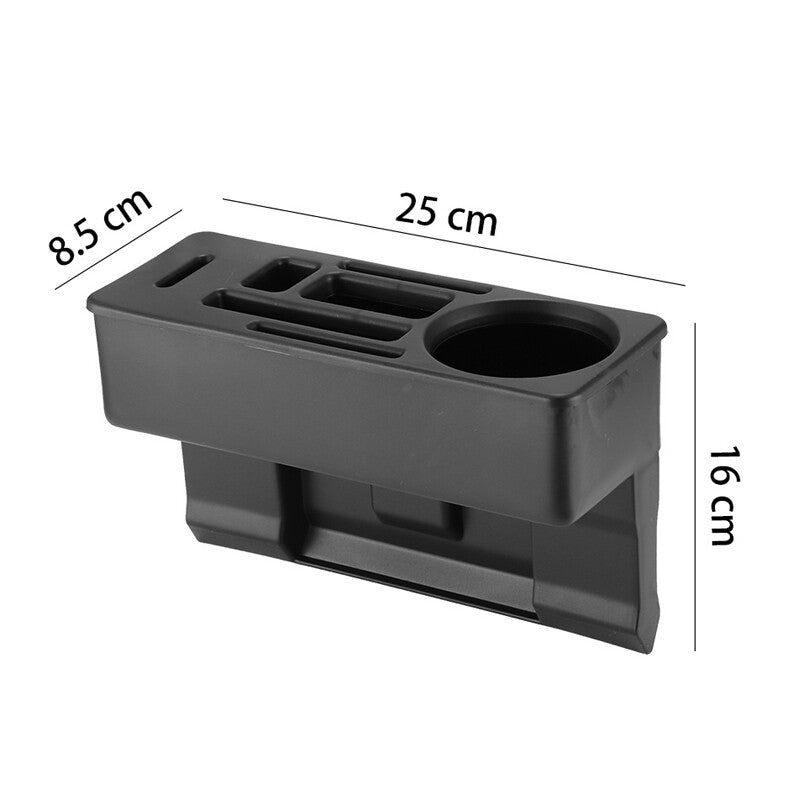 Multifunctional car safety for seat slit storage coin holder, phone cup holder, black - n
