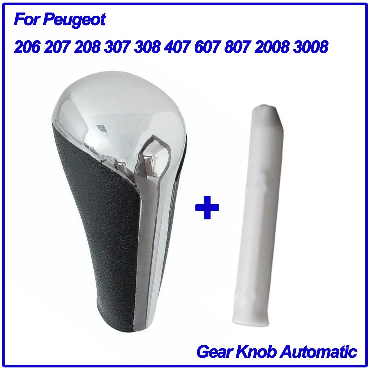 Gear Knob + Adapter Automatic for Peugeot 206 207 208 307 308 407 607 807 2008