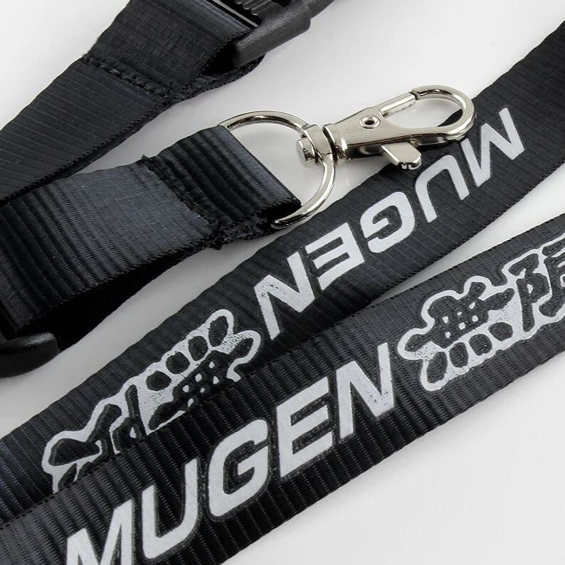 Car keychain, key ring, badge, lanyard, neck strap, black Mugan, suitable for Toyota