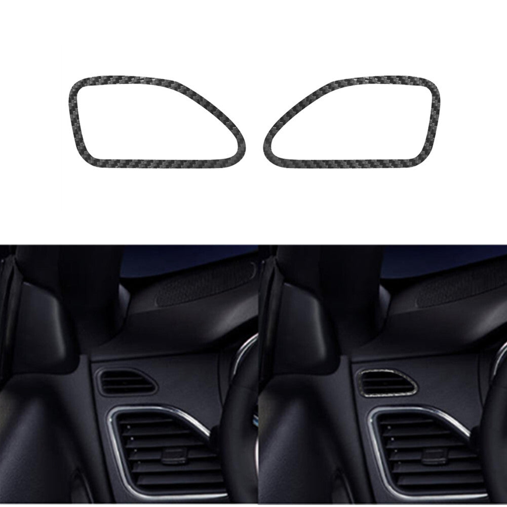 2Pcs Carbon Fiber Defogger Vent Frame Cover Trim for Chrysler 200 2011-2014