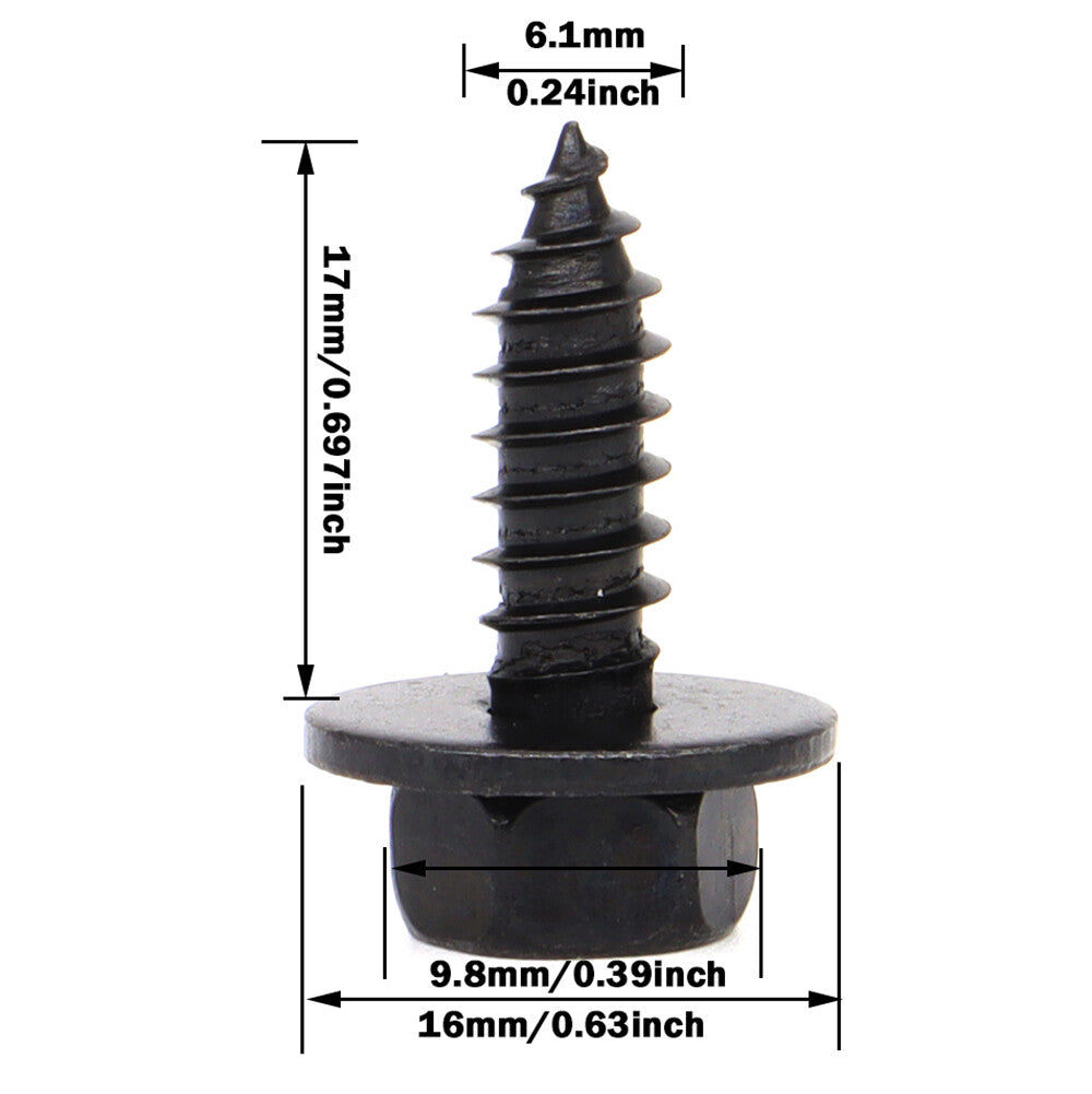 10x HEX SELF TAPPING Screw Fender Liner Inner Spalsh Cover Clip for Toyota for Lexus
