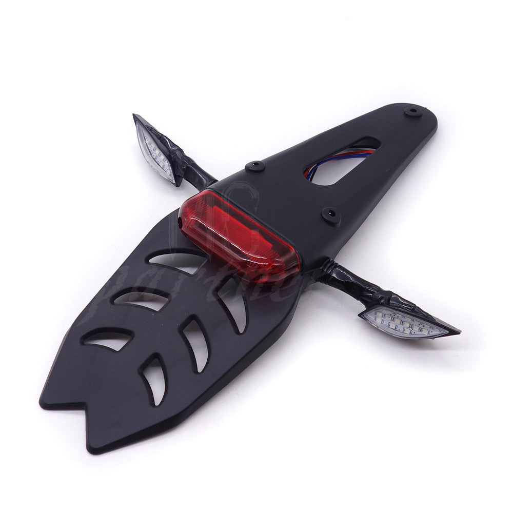 Red Fender LED Rear Tail Brake Light With Turn Signal Lamp Enduro Trial Bike Q
