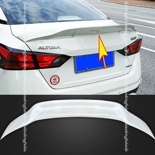 for Nissan Altima 2019-2022 White Rear Trunk Spoiler Tail Wing Trunk Lip Cover