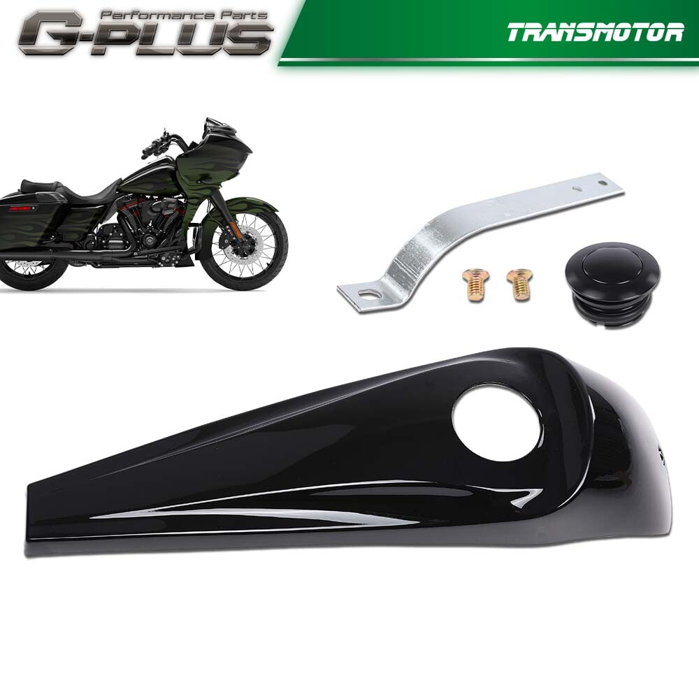 Sleek black dashboard, fuel console, and fuel tank cap suitable for Harley-Davidson touring. (08-22) Q