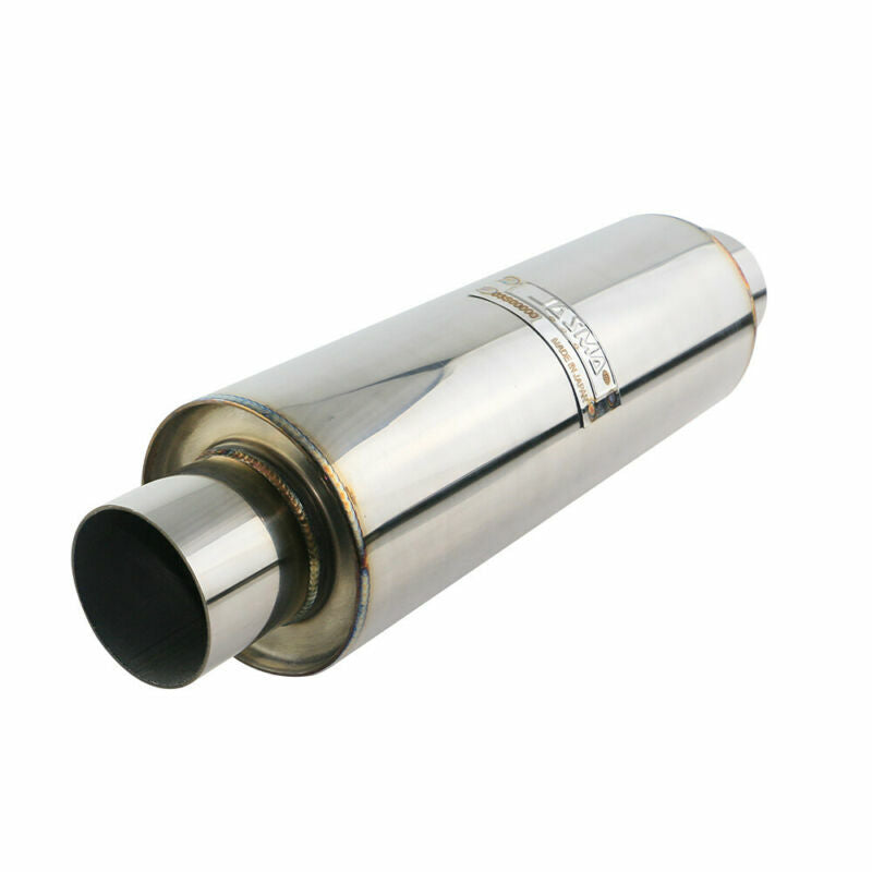2.5 Inch IN/OUT 4inch Body Exhaust Silencer Resonator Muffler Slow Flow 2.5