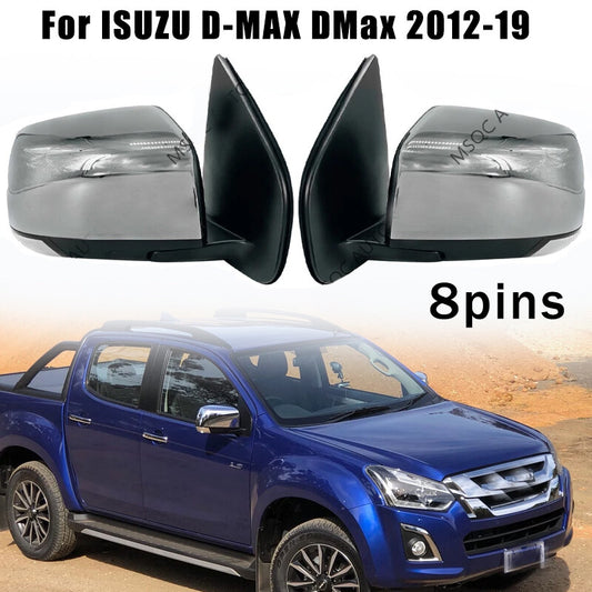 Rearview Mirror Assembly With Turn Signal Fold Lens for ISUZU D-MAX DMax 2012-19