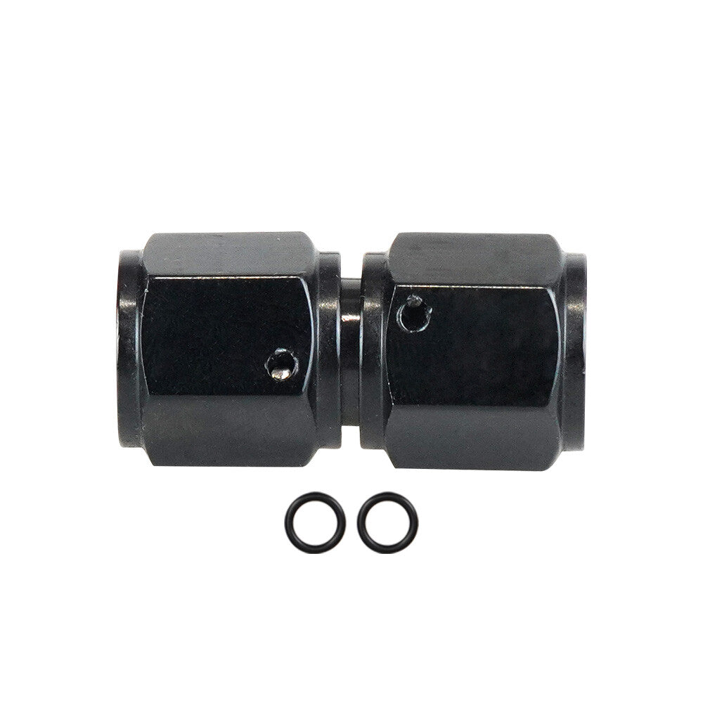 6AN to 6AN Female Straight Swivel Coupler Union Fitting Adapter Aluminum Black