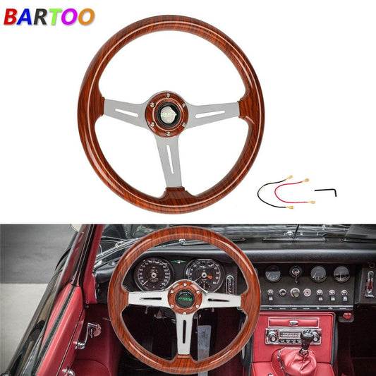 For EZGO TXT/Club Car/ for Yamaha 14INCH Acrylic Wood Grain for Golf Cart Steering Wheel Q