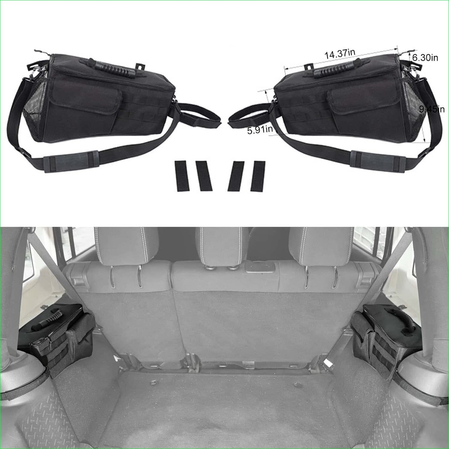 Rear Trunk R&L Side Storage Bag Tray for Jeep for Wrangler JL JLU 4XE 2018-2024 2PCS