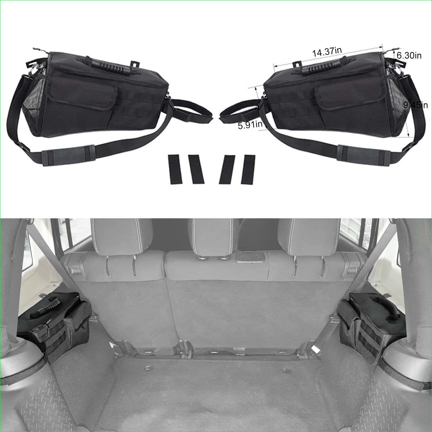 Rear Trunk R&L Side Storage Bag Tray for Jeep for Wrangler JL JLU 4XE 2018-2024 2PCS