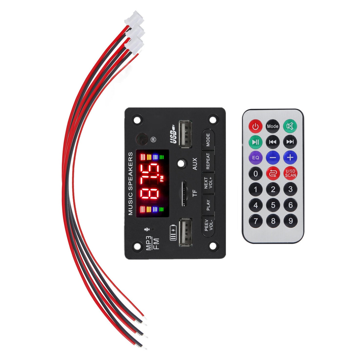 Wireless Bluetooth 5.0 MP3 Decoder PCB Board Car Stereo With Remote Control