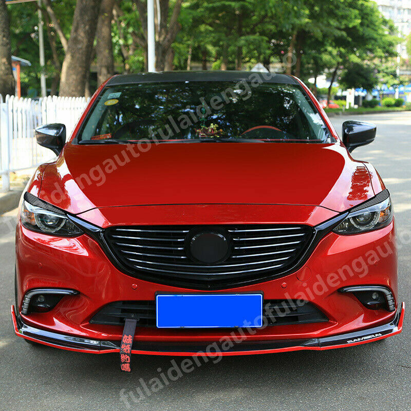 for Mazda 6 Atenza 17-2018 Carbon Fiber Look Headlight Lamp Eyelids Cover Trim