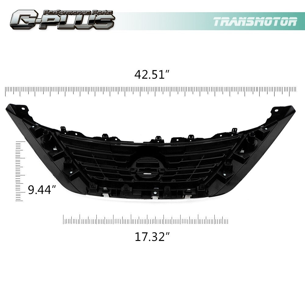 Fits 2016 - 2018 for ALTIMA SEDAN 4-DOOR FRONT BUMPER UPPER GRILLE for CHROME- v