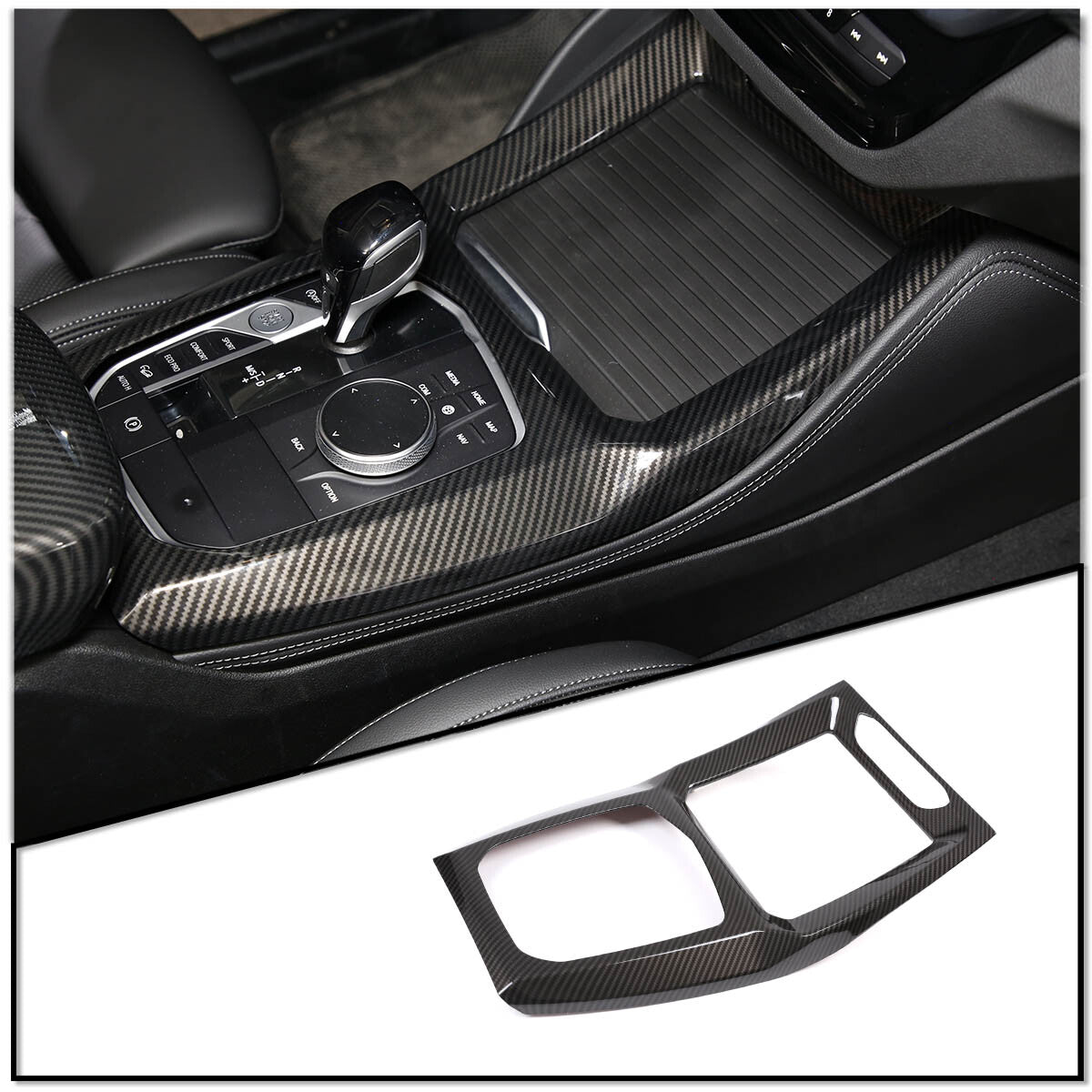 Black Interior Center Gear Shift Head Cover Trim for Infiniti QX80 2013-17 - v